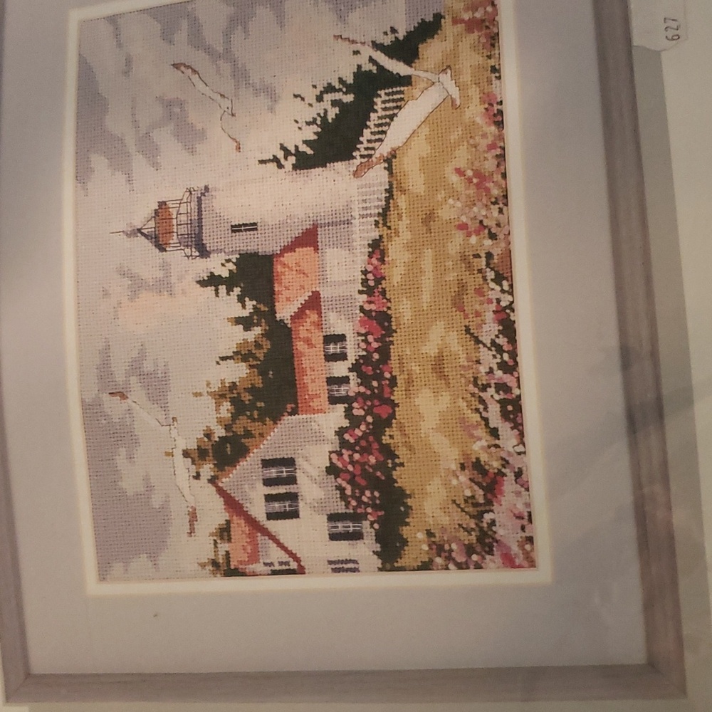 Needlepoint lighthouse picture craft